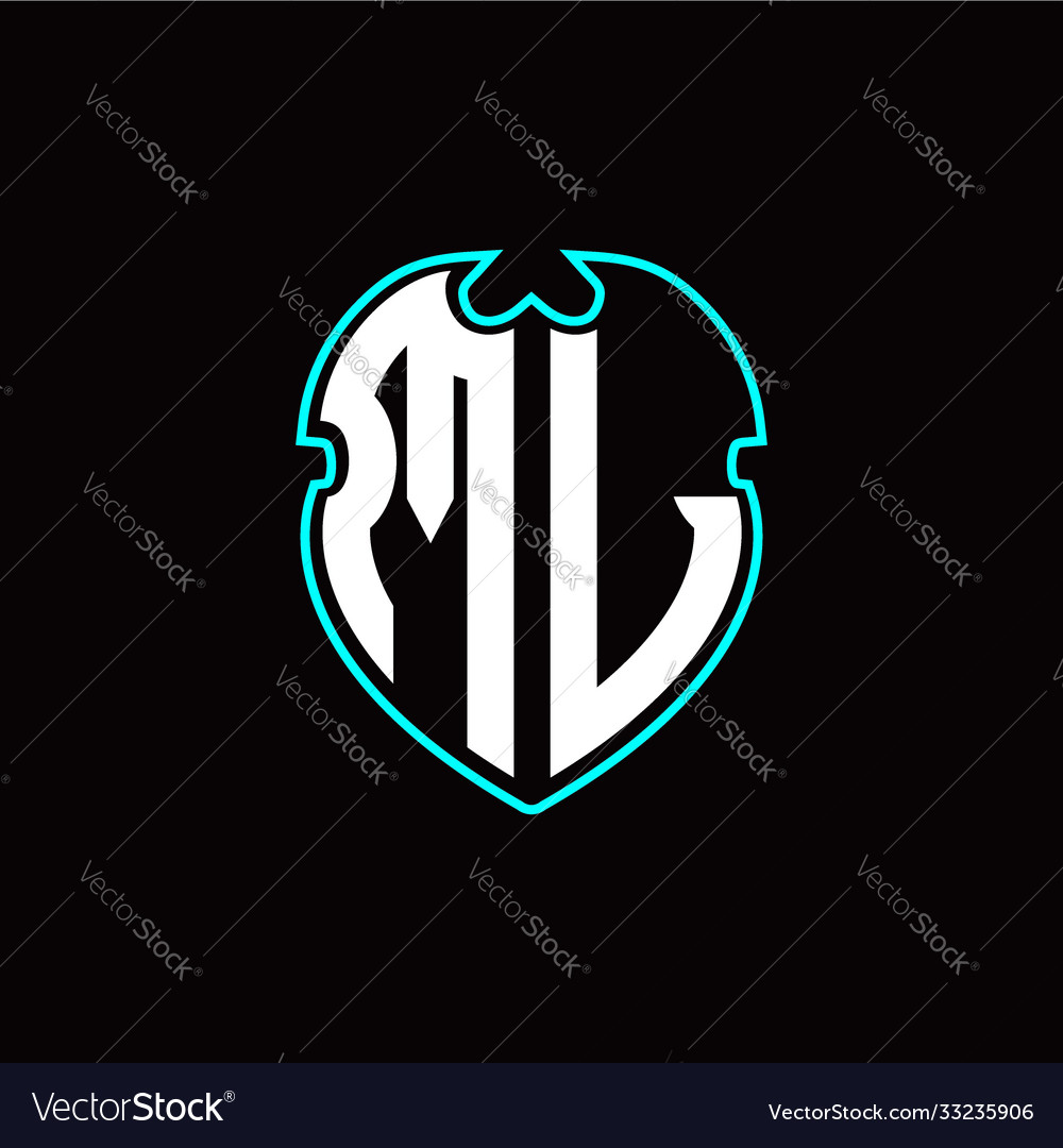 M l initial logo design with a shield shape vector image M l initial logo design with a shield shape