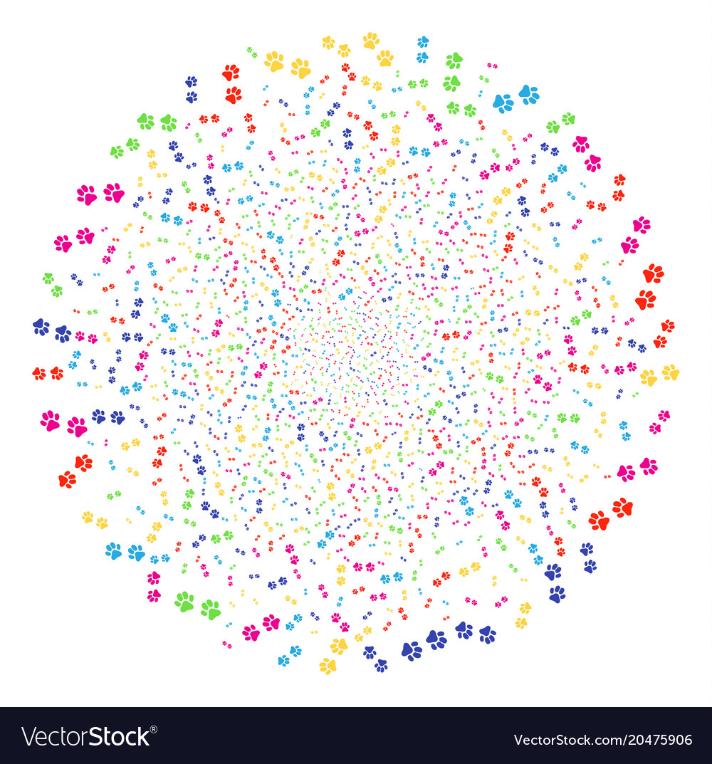 Paw footprints exploding cluster