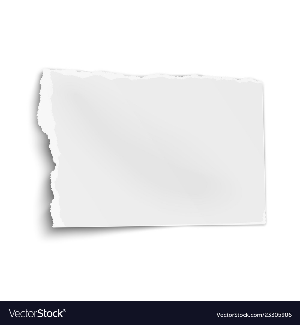 Ragged paper wisp with soft shadow isolated