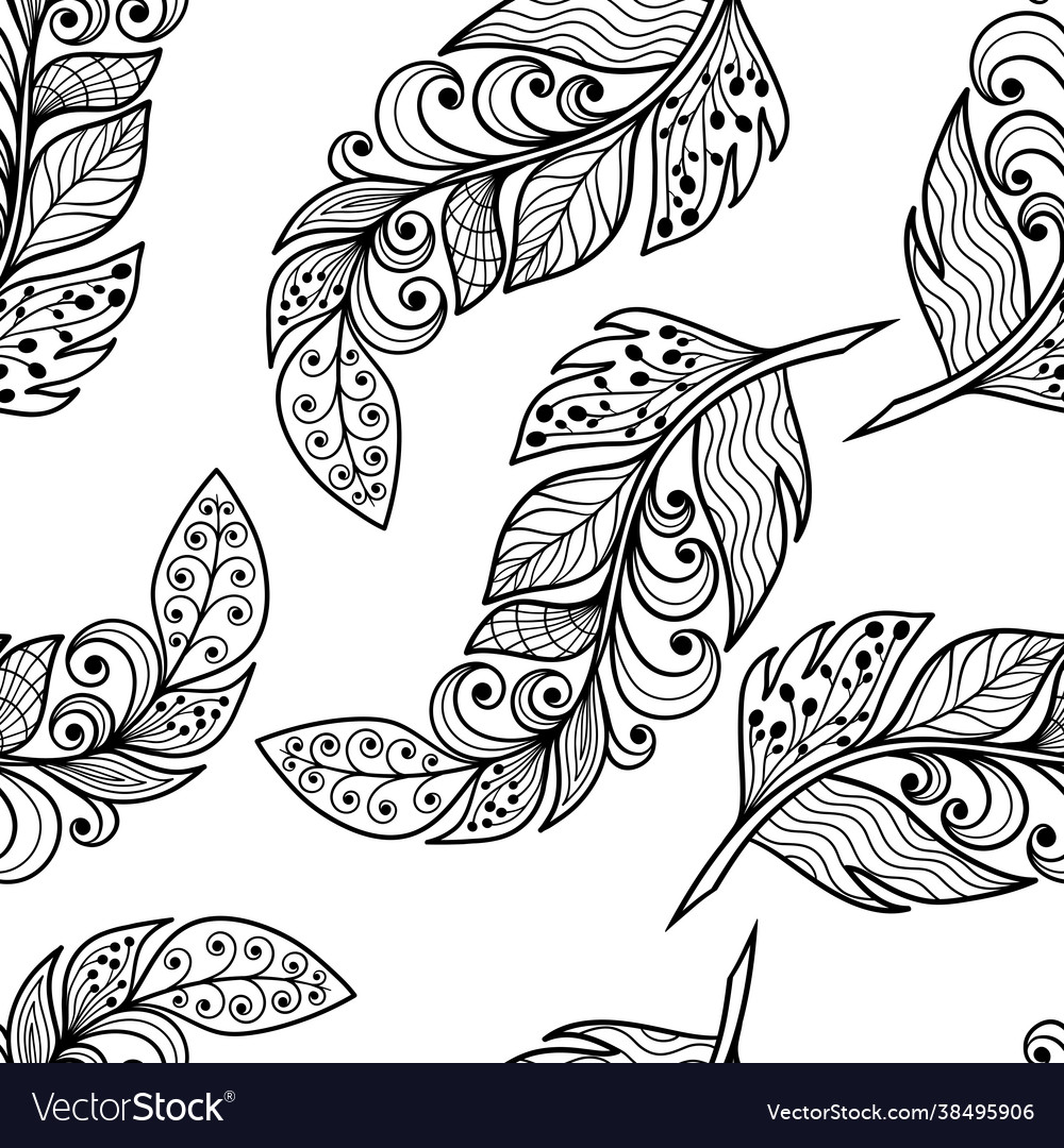 Seamless pattern with abstract zenart style vector image Seamless pattern with abstract zenart style
