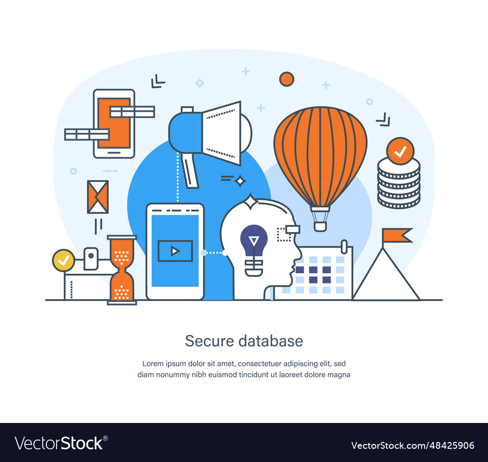 Secure database business data protection Vector Image Secure database business data protection