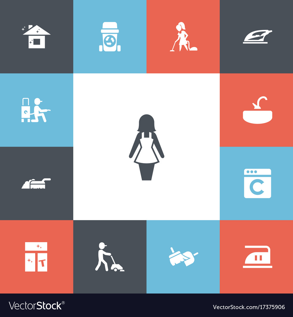 Set of 13 editable cleanup icons includes symbols