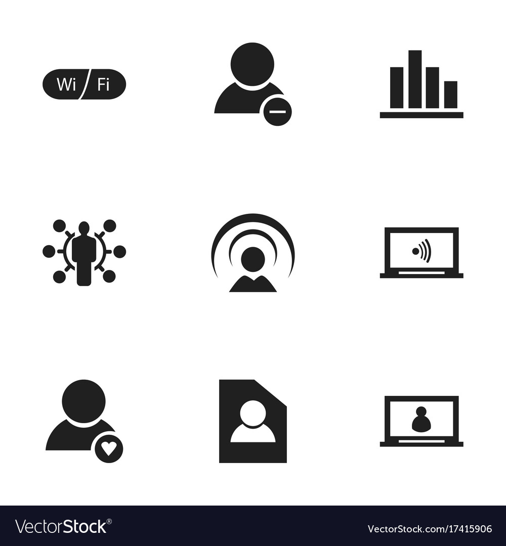 Set of 9 editable internet icons includes symbols