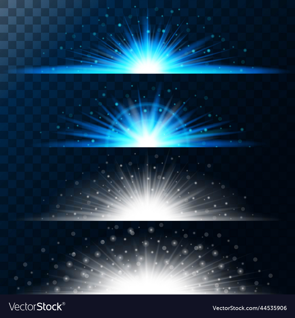 Set realistic lighting effects glowing star light