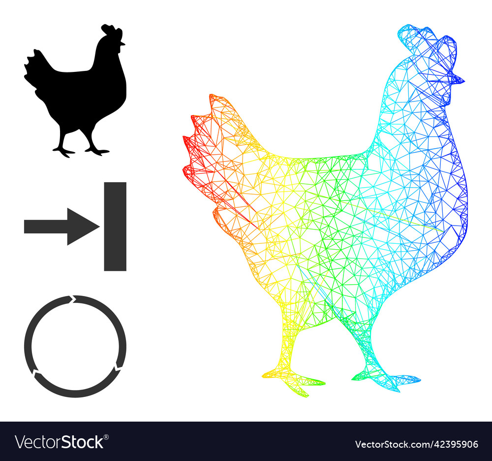 Spektraler Gradient Netz wandeln Hühner-Symbol