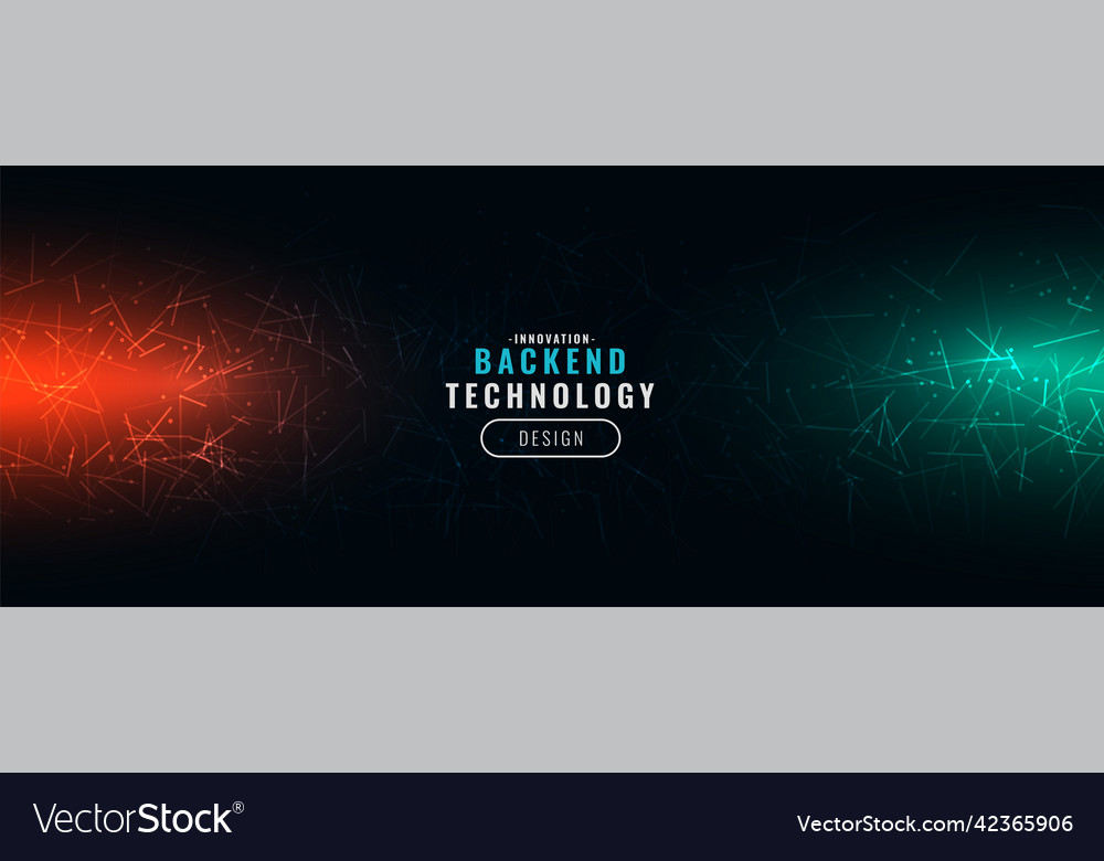 Technology abstract banner with mesh lines