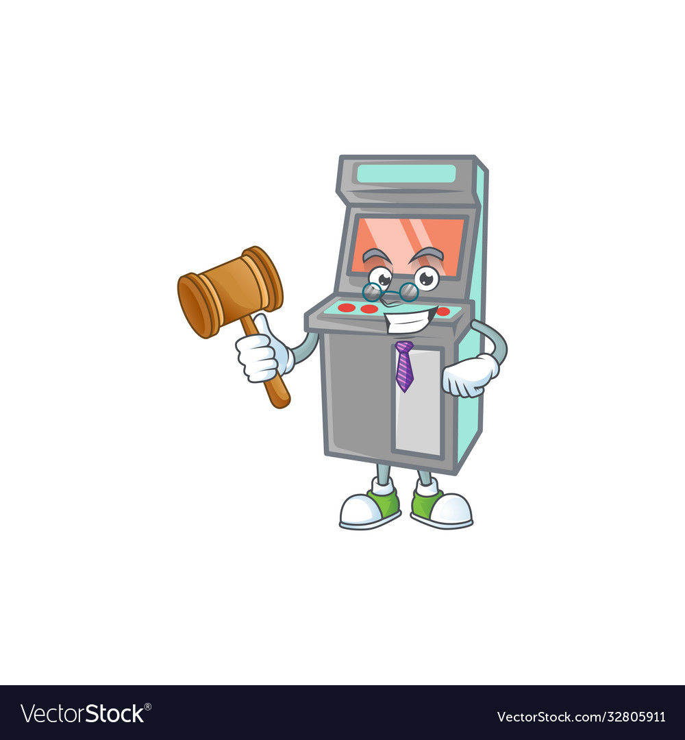 A wise judge arcade game machine in comic strip