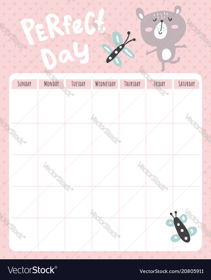 Bear month planner