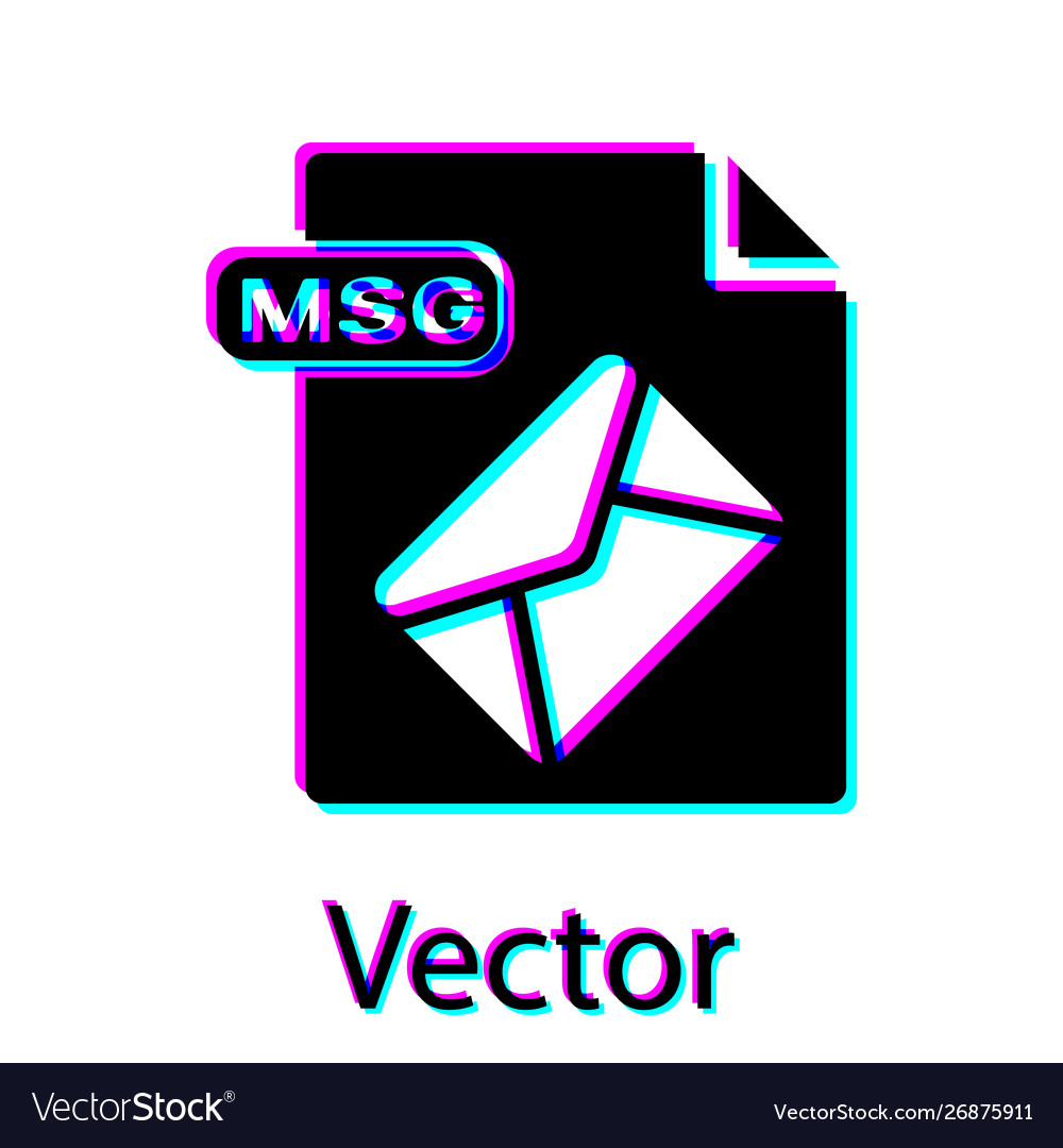 Black msg file document download button icon vector image Black msg file document download button icon