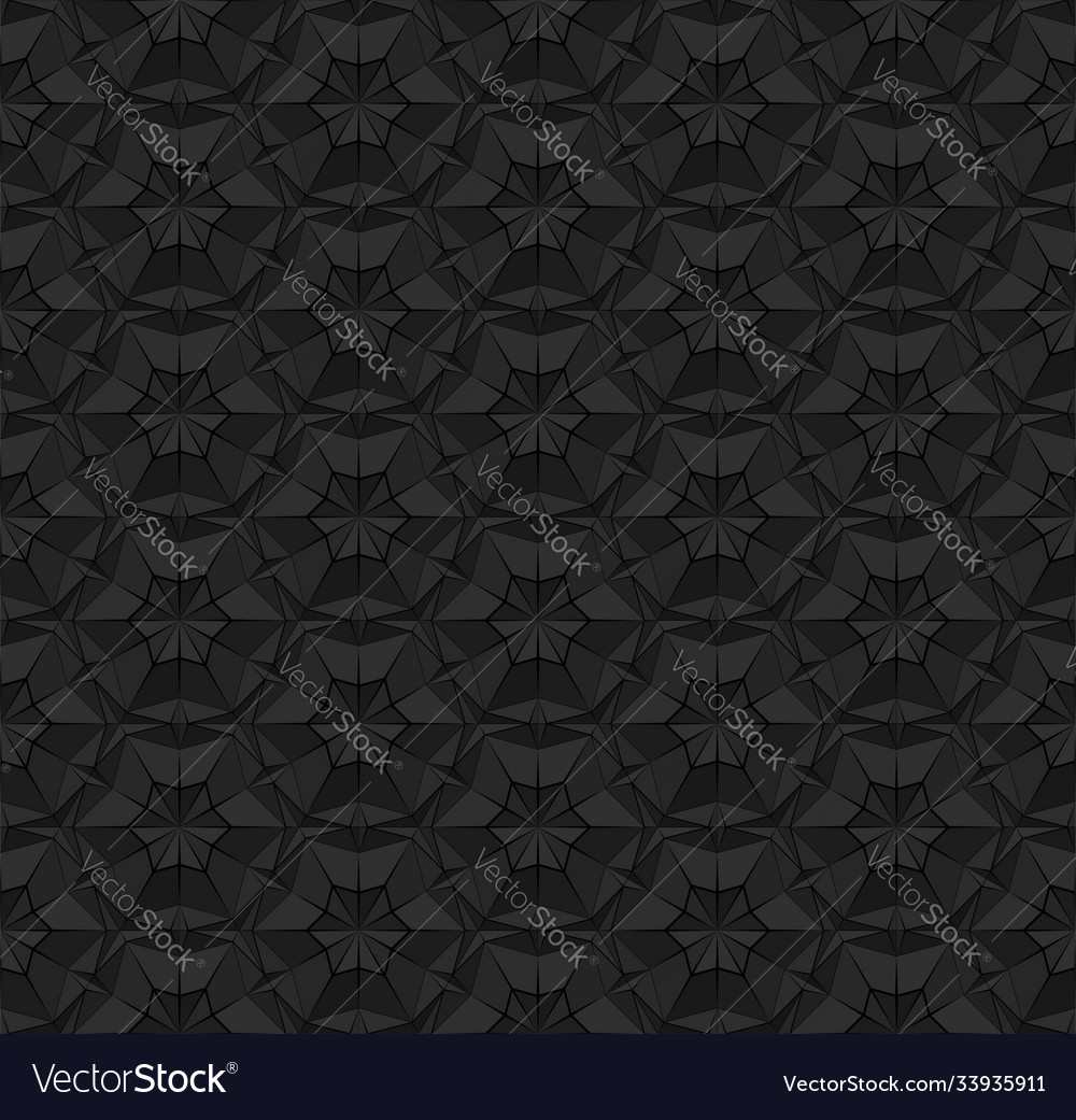 Black polygonal seamless pattern with triangles