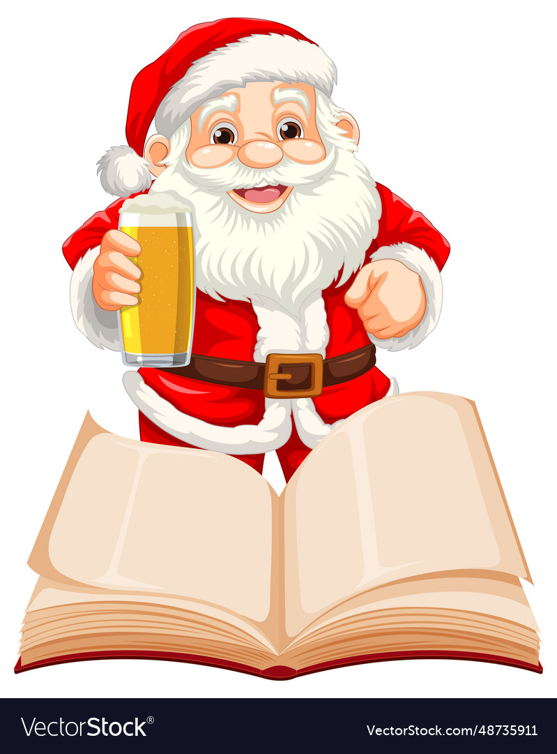 Cheerful santa claus cartoon character enjoying