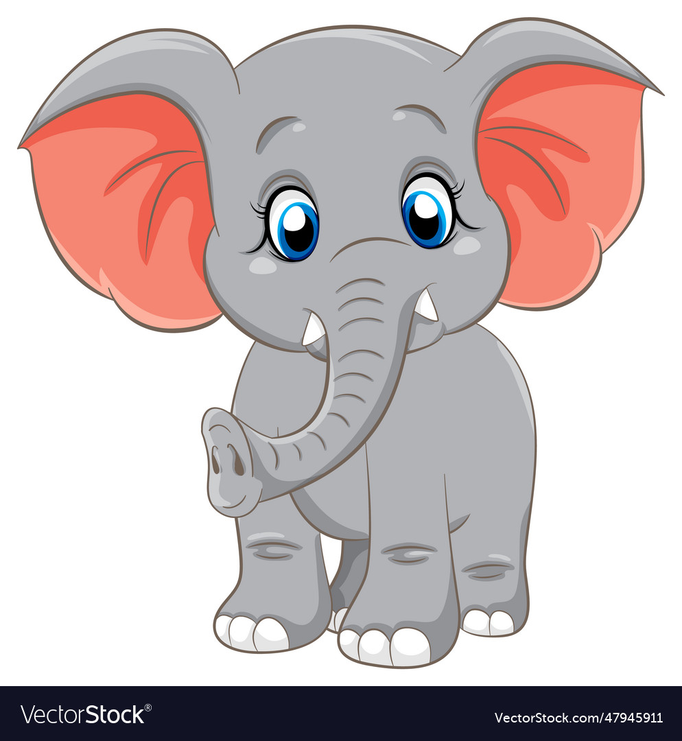 Cute elephant cartoon character Royalty Free Vector Image