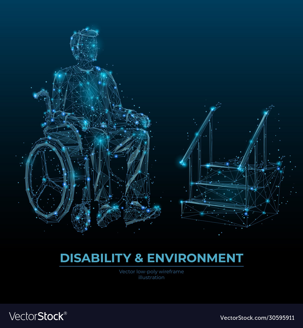 Disability and environment low poly banner Vector Image