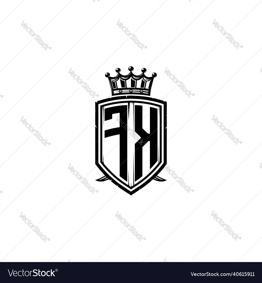 Fk logo monogram shield crown luxury design Vector Image