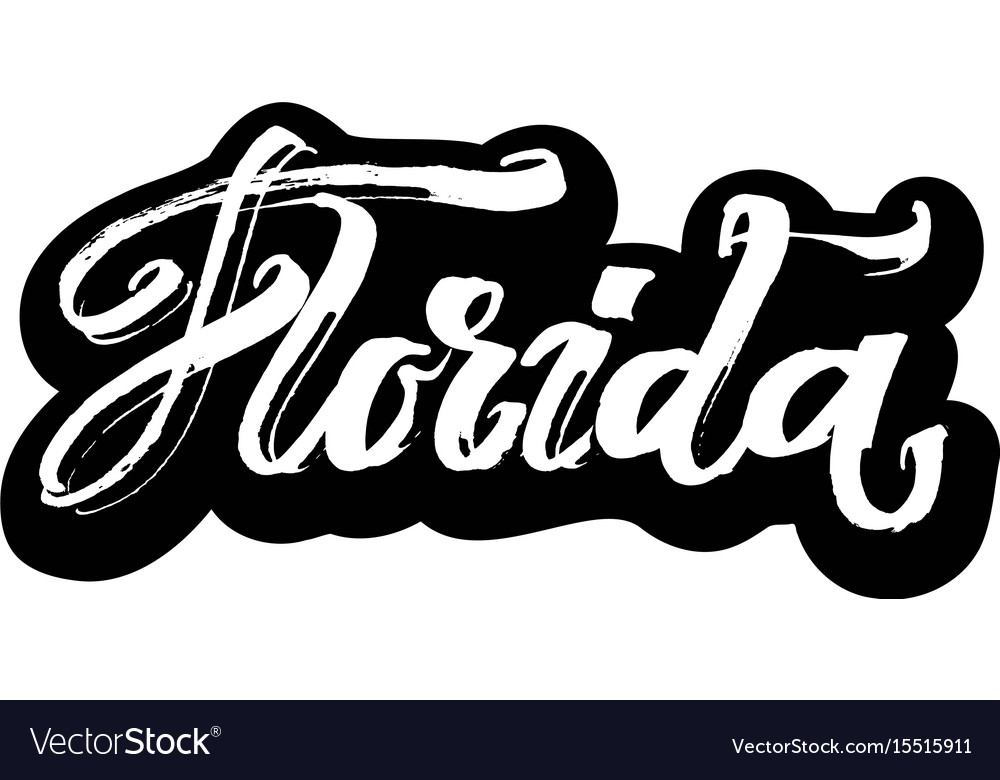 Florida sticker modern calligraphy hand Royalty Free Vector