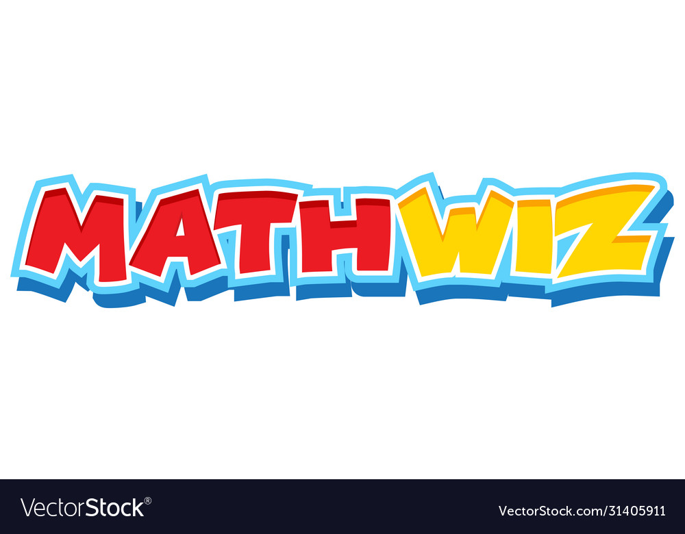 Font design for word math wiz on white background Vector Image