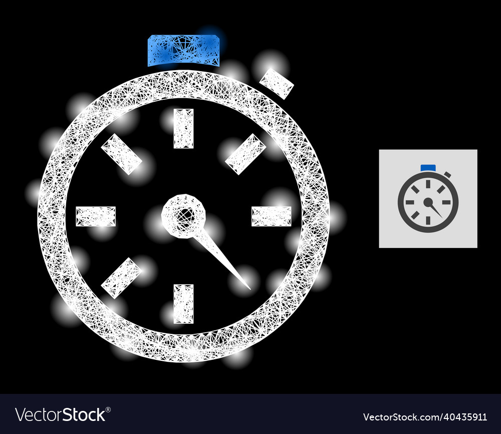 Glitter intersected mesh timer with glare spots vector image Glitter intersected mesh timer with glare spots