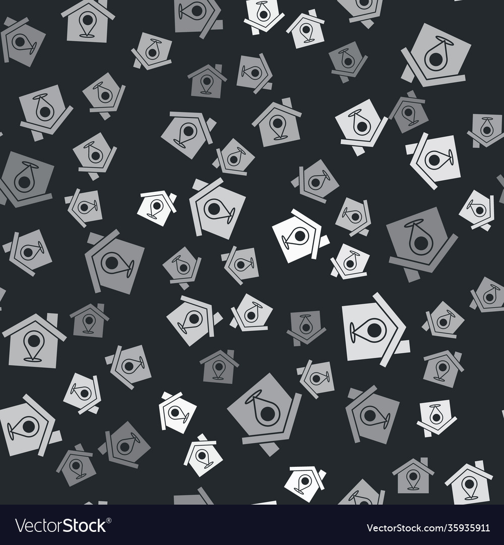 Grey map pointer with house icon isolated seamless Vector Image Grey map pointer with house icon isolated seamless
