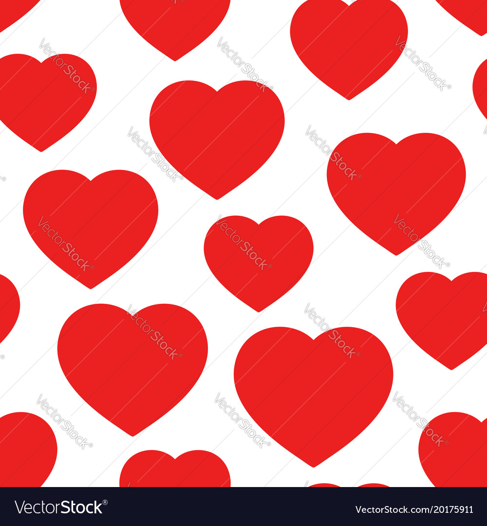 Heart Seamless Pattern Background Business Flat Vector Image