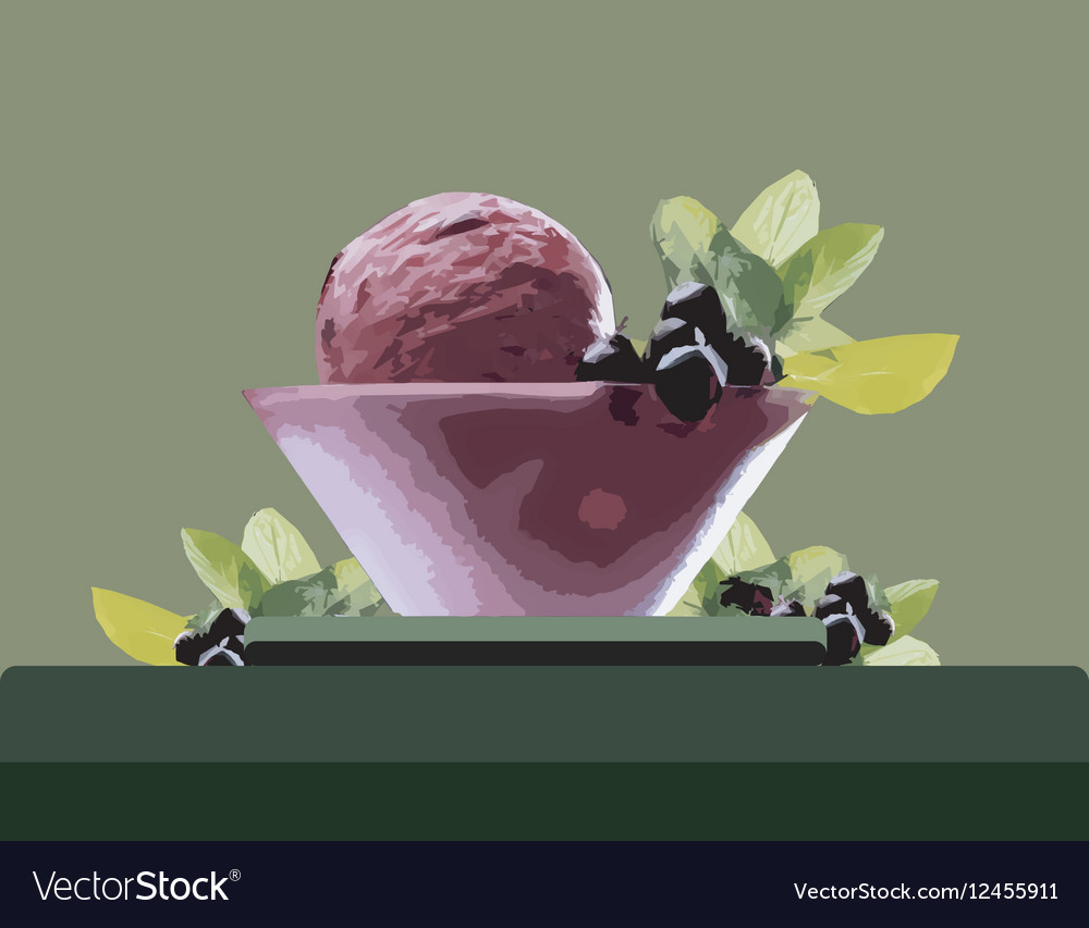 Ice cream bowl Royalty Free Vector Image VectorStock