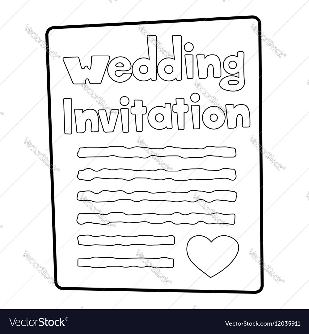 invitation icon outline style royalty free vector image