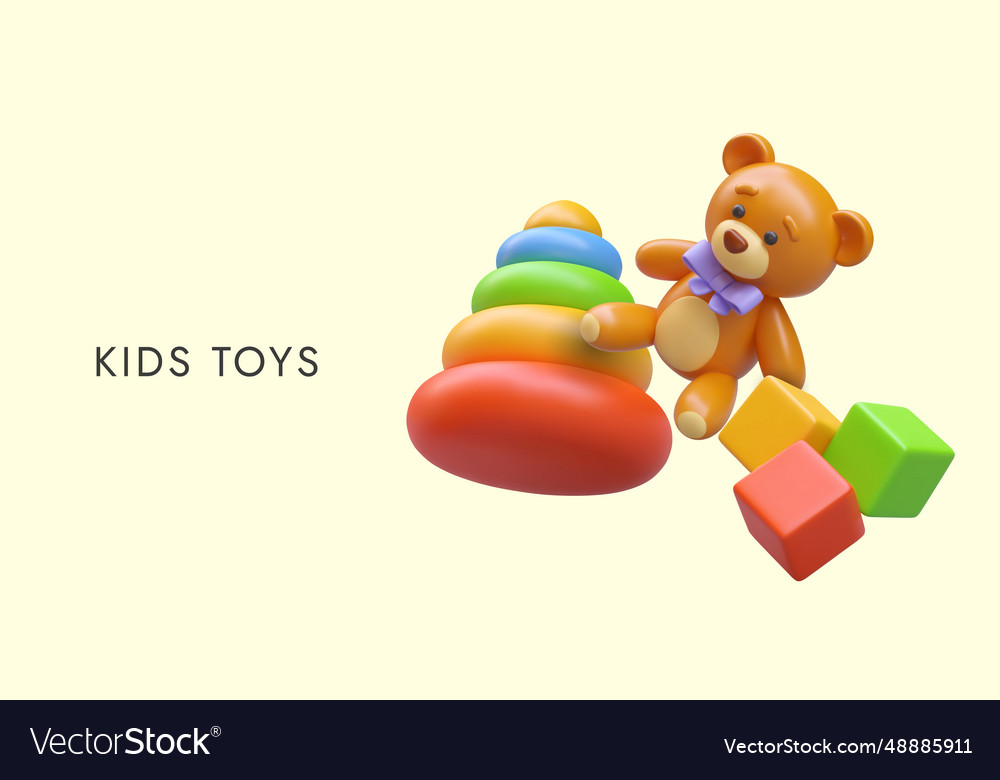 Kid toys concept floating objects colored