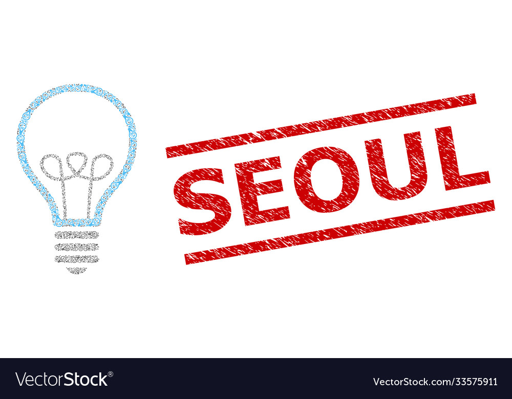 Lamp bulb recursion collage icons vector image Lamp bulb recursion collage icons