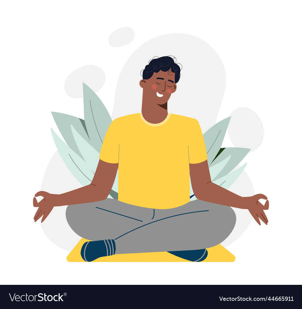 Man practicing yoga Royalty Free Vector Image - VectorStock