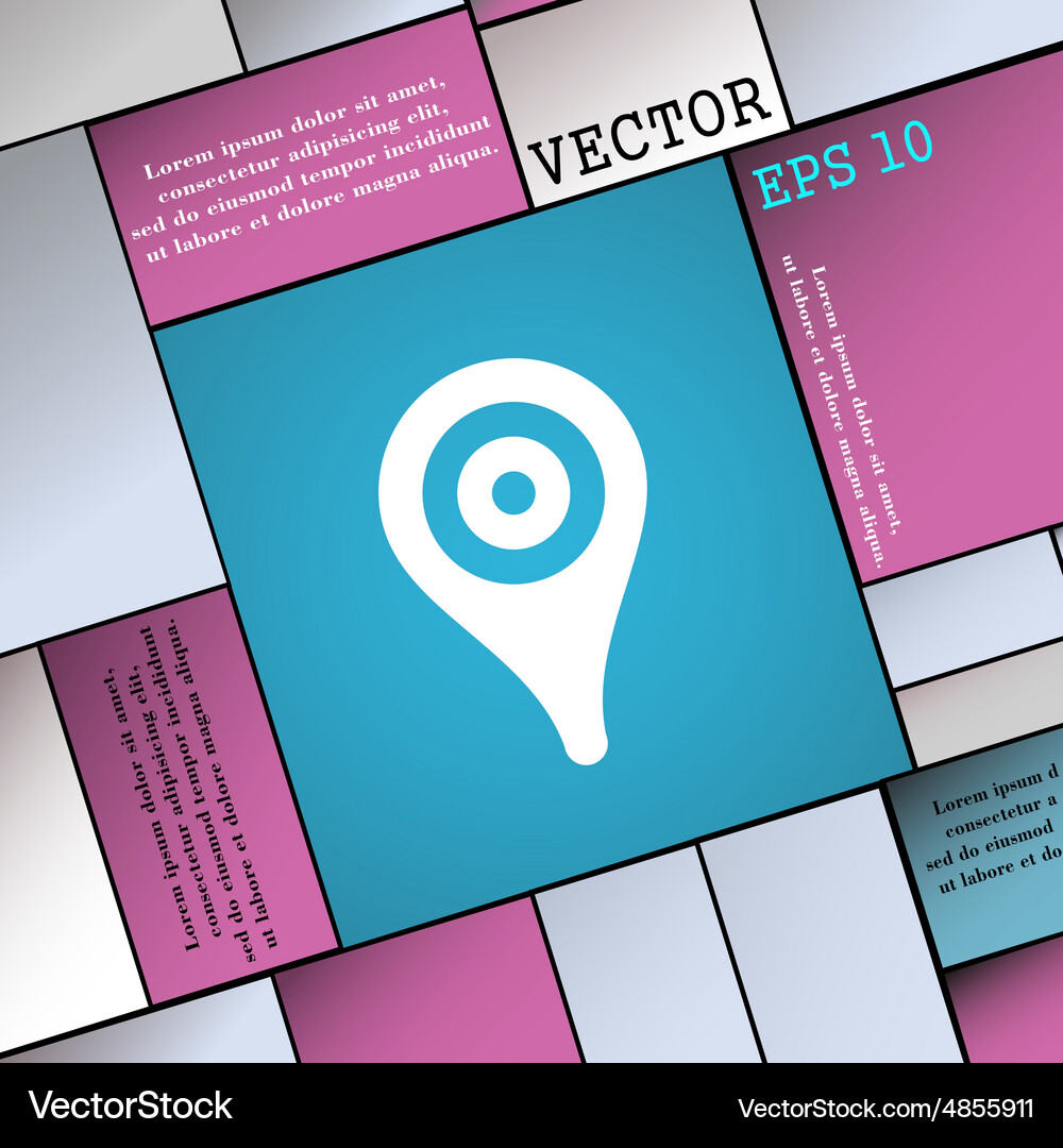 Map pointer gps location icon sign modern flat Vector Image