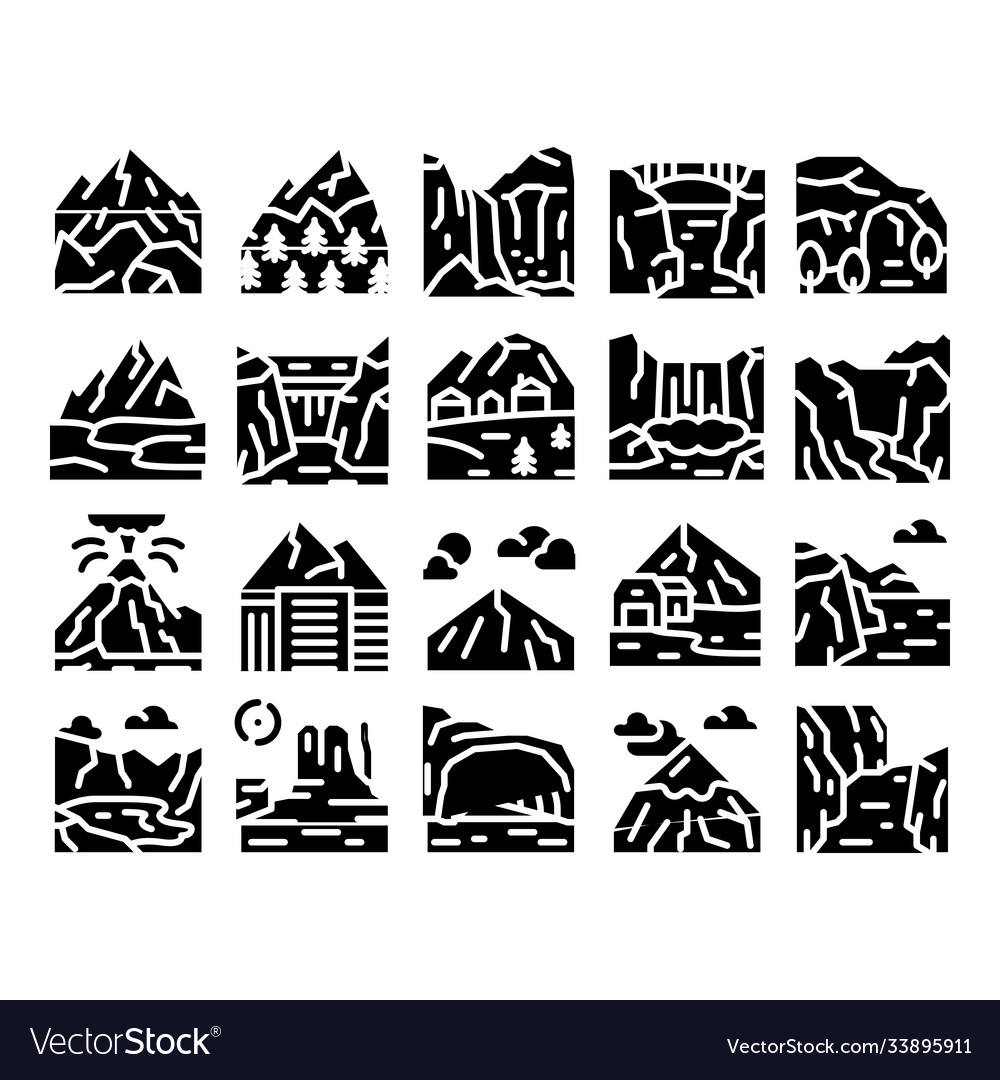 Berglandschaft Glyph Set