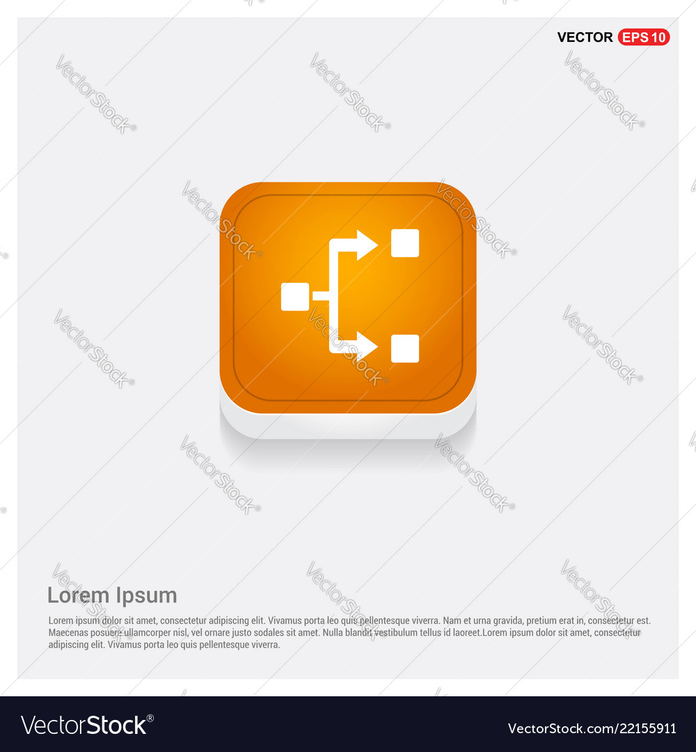 Network icon orange abstract web button Vector Image Network icon orange abstract web button