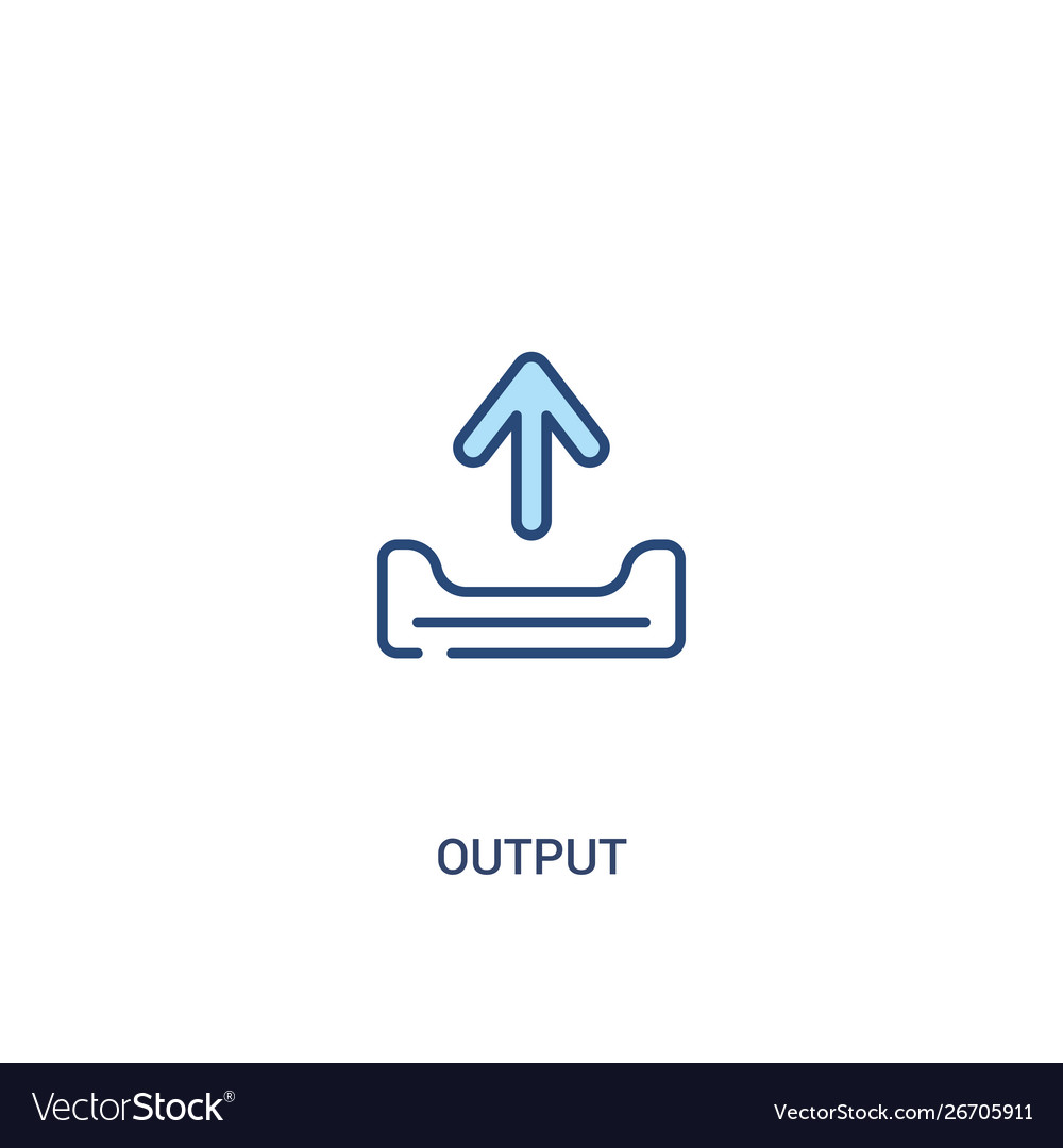 Output concept 2 colored icon simple line element