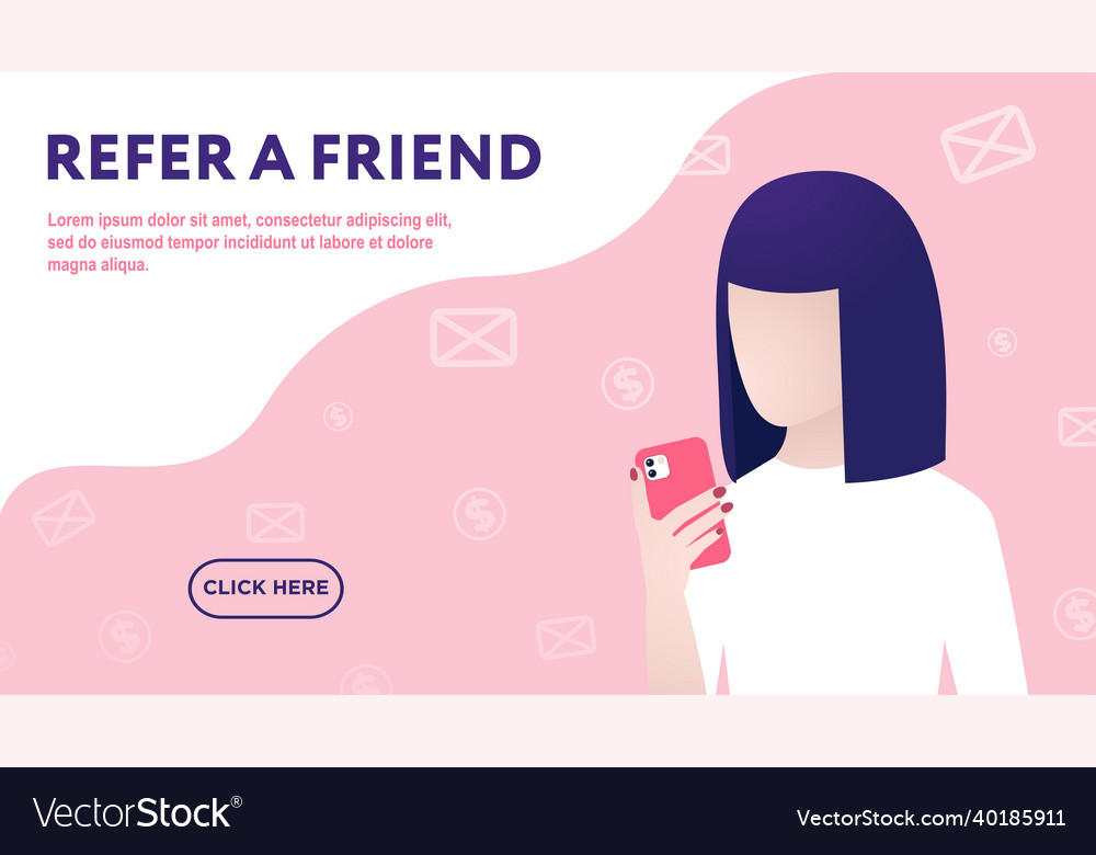 Referral program design template with copy space vector image Referral program design template with copy space