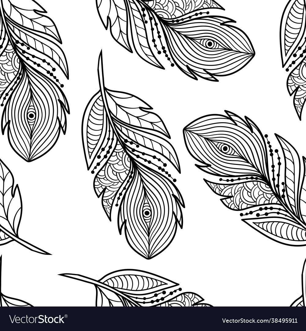 Seamless pattern with abstract zenart style vector image Seamless pattern with abstract zenart style