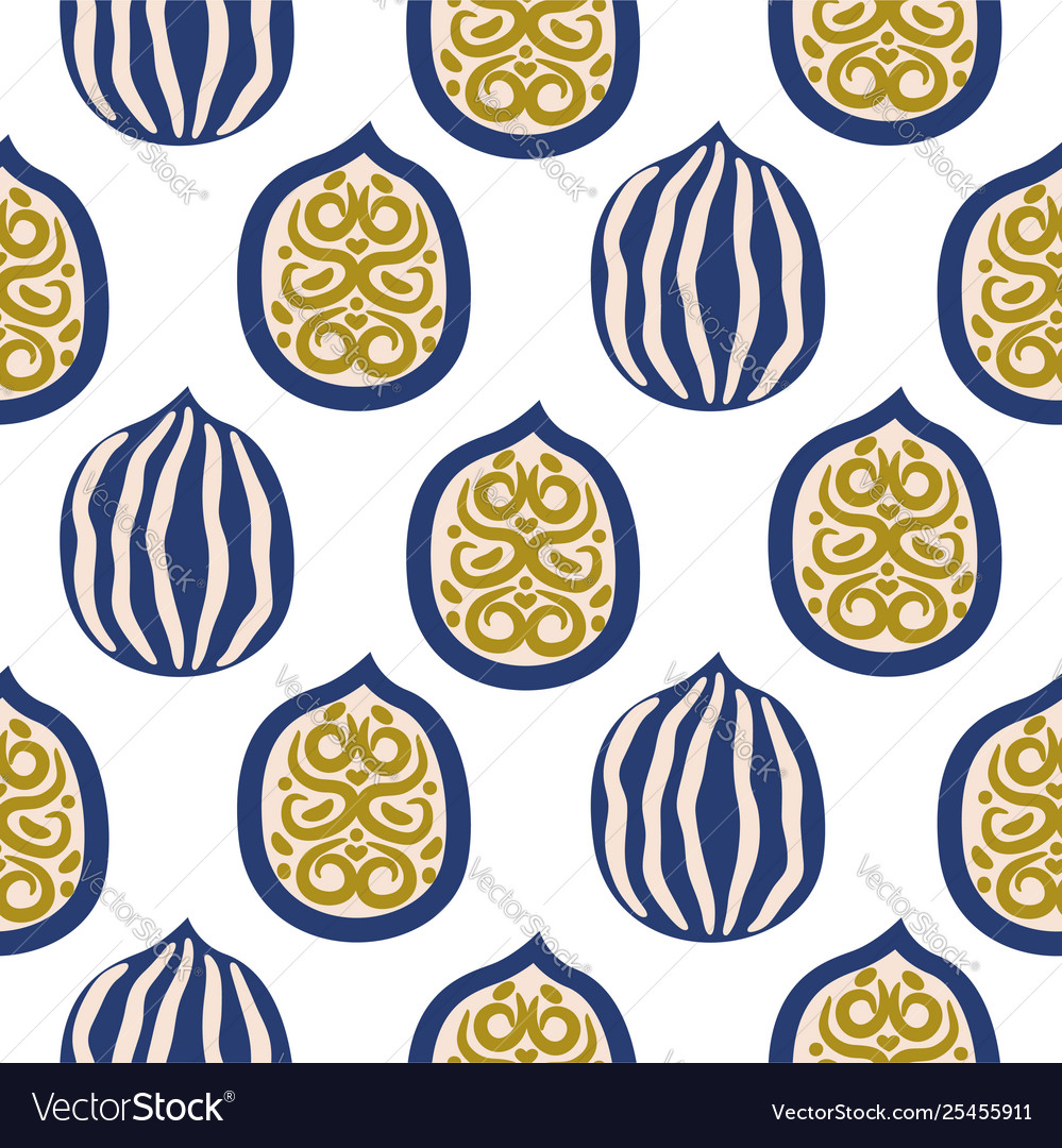 Seamless pattern with walnuts in modern style