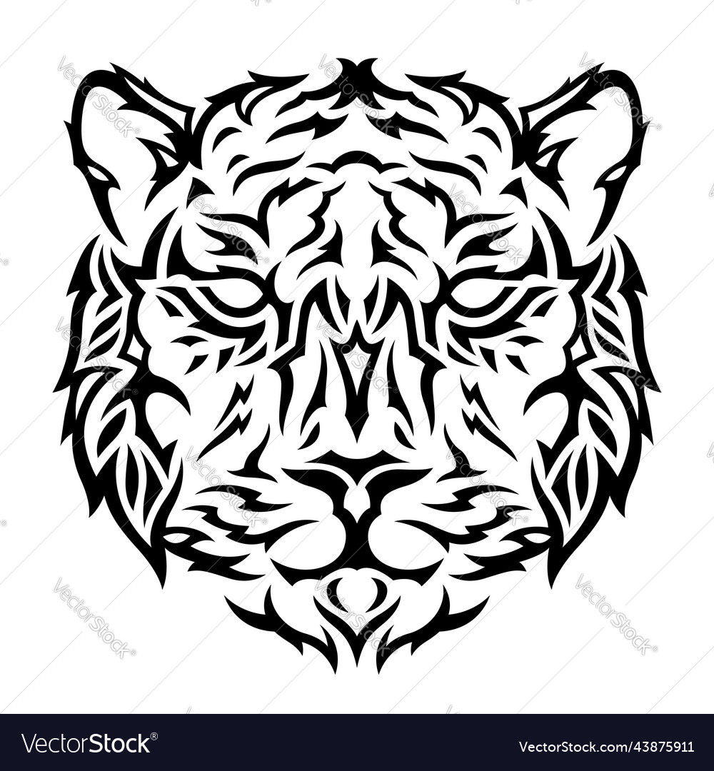 Tiger Line Art Drawing Black And White Tattoo Art | Tapestry