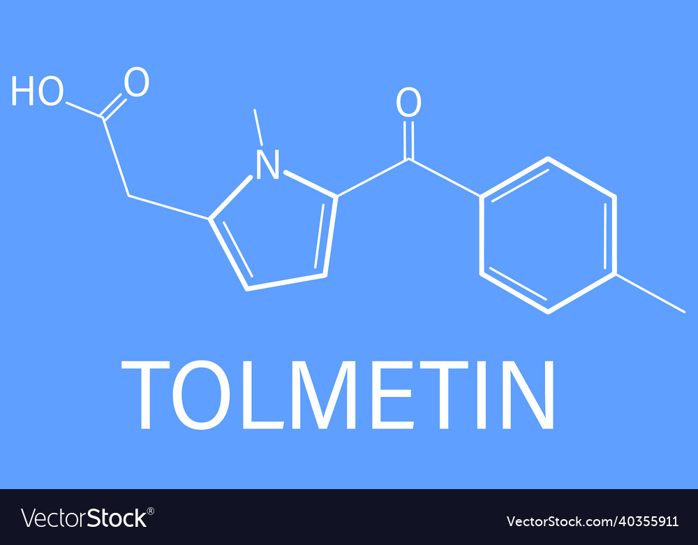 Tolmetin nsaid drug molecule skeletal formula