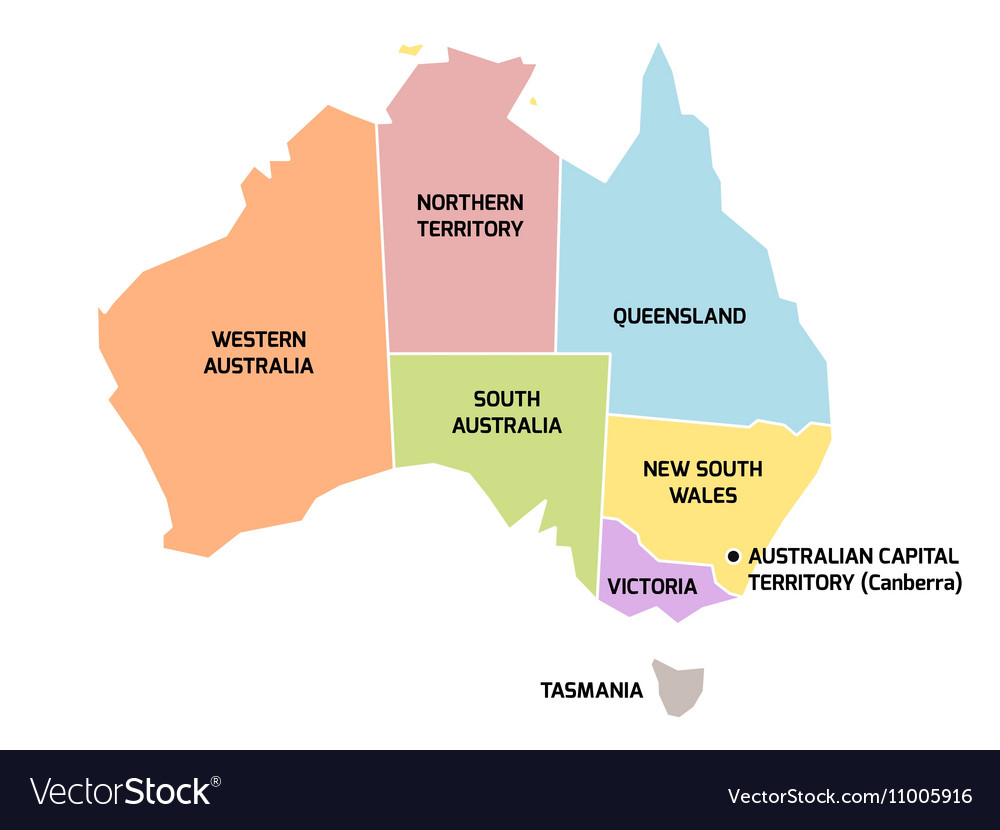 map of australian states Australia Map With States And Territories Vector Image