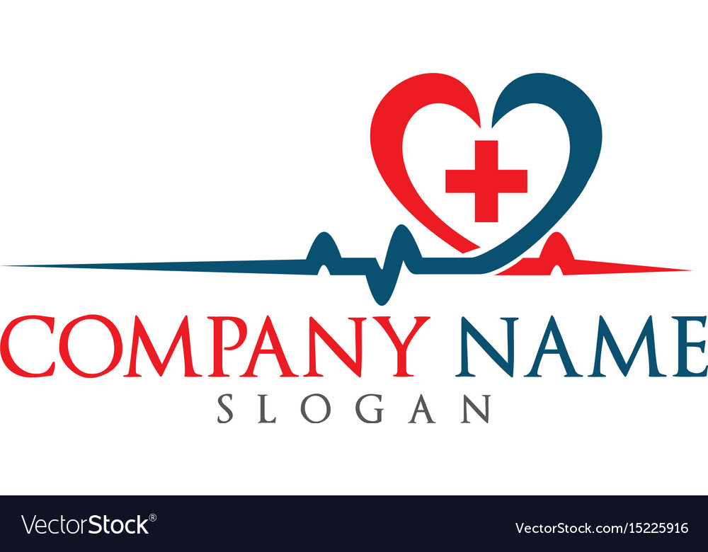 Blood pressure and heart cheering cardiogram logo Vector Image