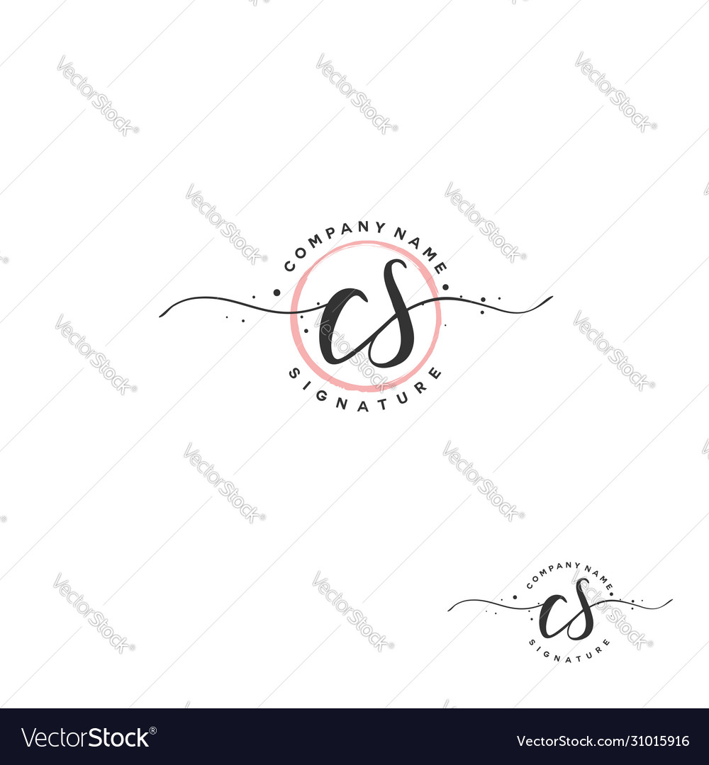 C s cs initial letter handwriting and signature Vector Image C s cs initial letter handwriting and signature