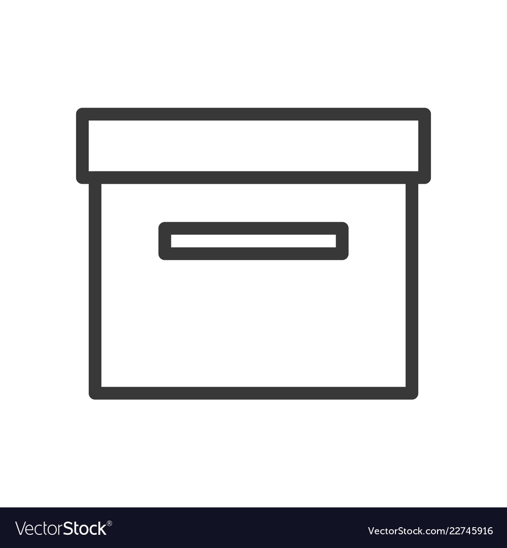 Close box shipping and logistic icon outline