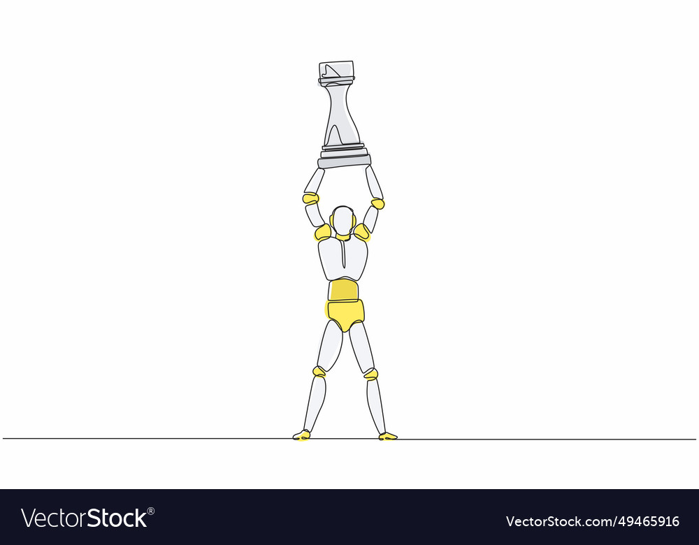 Continuous one line drawing robot standing