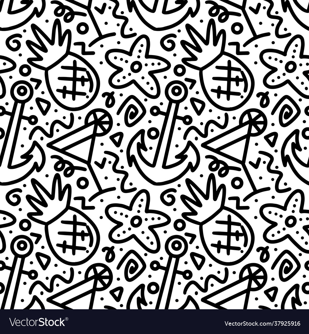 Doodle Set Sommerurlaub Handzeichnung vector image Doodle Set Sommerurlaub Handzeichnung