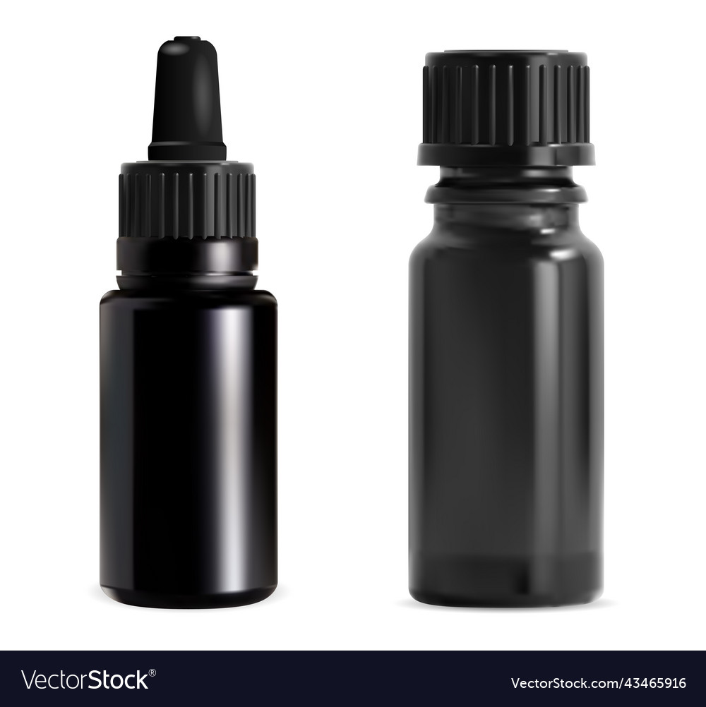 Essential oil bottle set black glass dropper vial