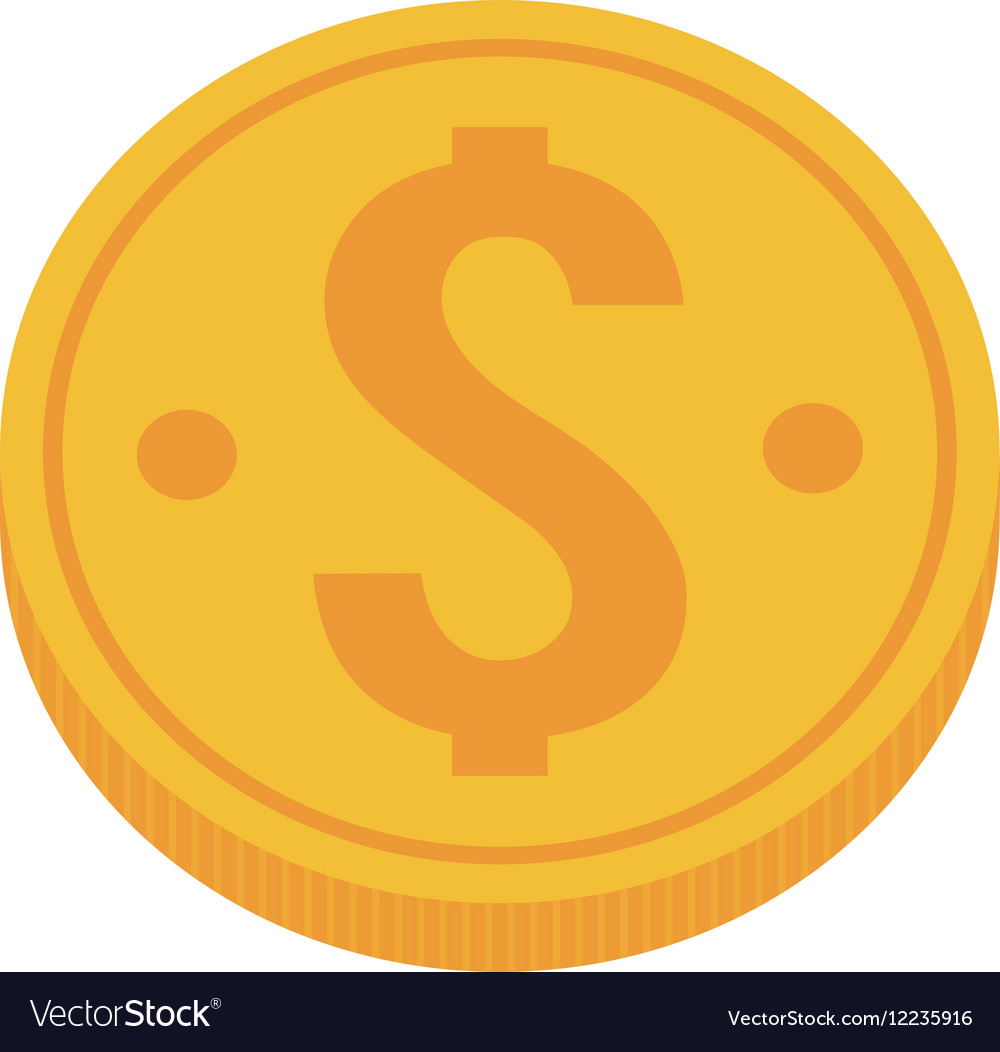 Gold coin money dollar Royalty Free Vector Image