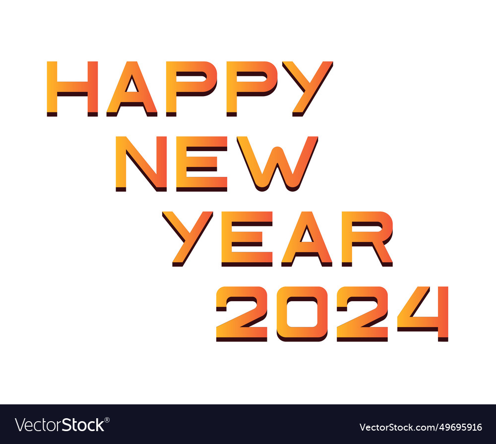 Happy new year 2024 abstract orange graphic design