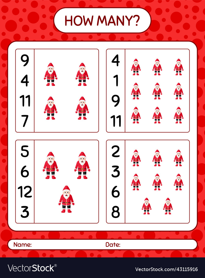 How many counting game with santa claus