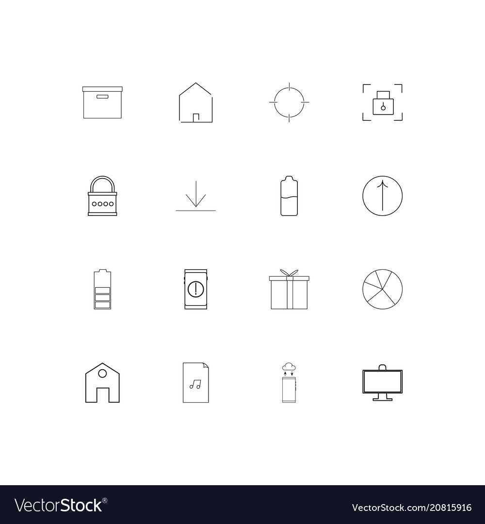 Internet of things linear thin icons set outlined