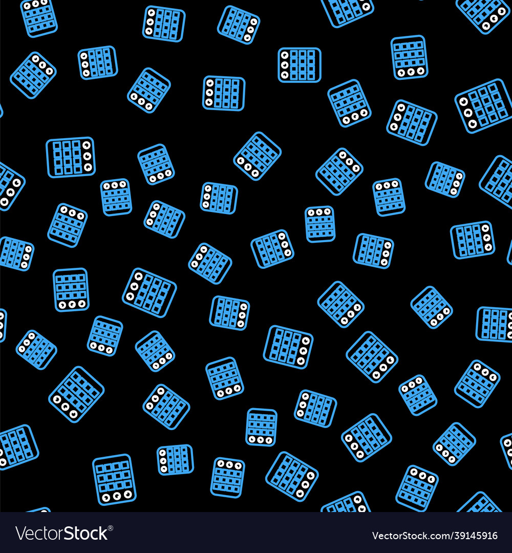 Line drum machine icon isolated seamless pattern vector image Line drum machine icon isolated seamless pattern