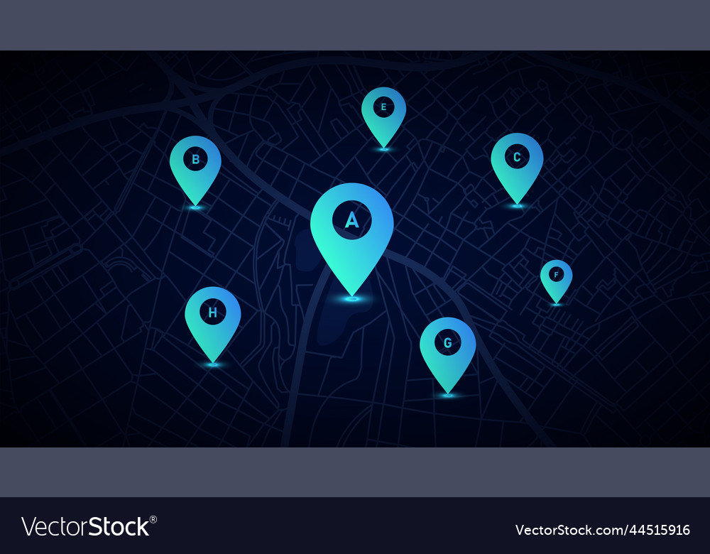 Location on street map Royalty Free Vector Image